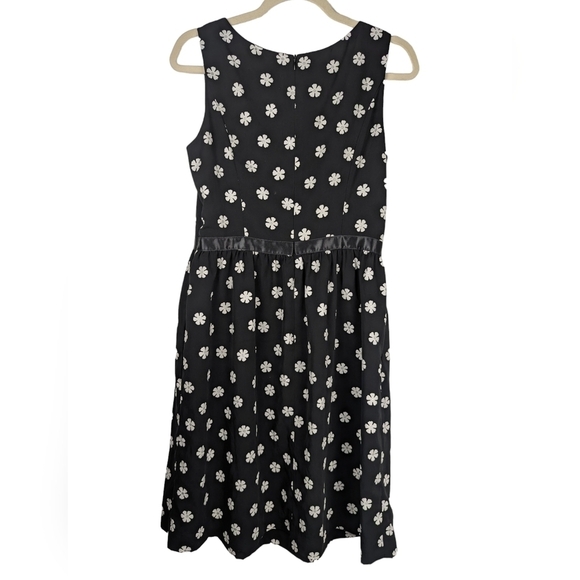 I de F Paris Black Floral Sleeveless Fit & Flare Dress Size 2 A-Line Cocktail - Picture 2 of 9